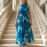 Sylin | Zbieraná halter midi šaty