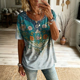 Tričko s vintage kvetinovou potlačou