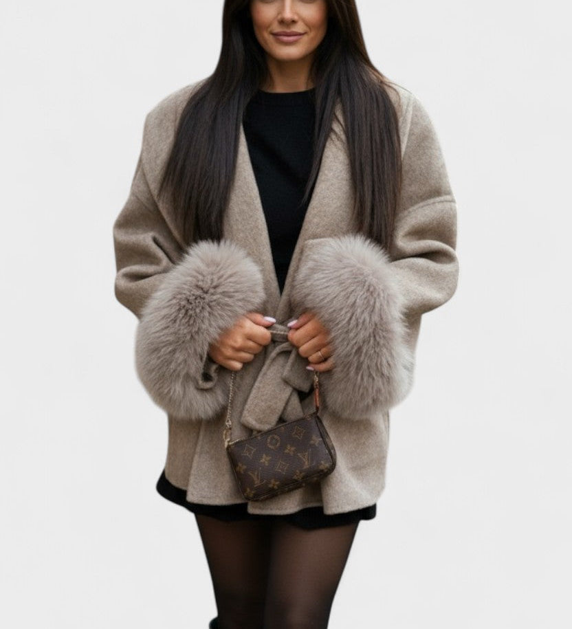 Dagmar™ | Elegantný kabát s ekologickou kožušinou