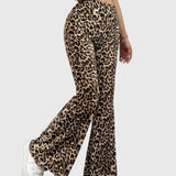 Gitte | Bootcut nohavice s leopardím vzorom