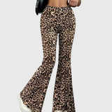 Gitte | Bootcut nohavice s leopardím vzorom