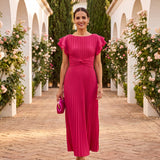 Seraphina | Elegantný maxi šaty s plisovaním a zaväzovaním v páse