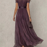 Ashley | Elegante vintage maxi šaty z gázy
