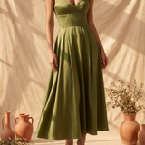 Liora | Elegantné Midi Šaty Bez Ramienok