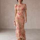 Rosario | Dlhé kvetinové šaty z chiffon