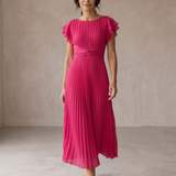 Seraphina | Elegantný maxi šaty s plisovaním a zaväzovaním v páse