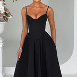 MAILEEN | Elegantné Midi Šaty v Korzetovom Štýle